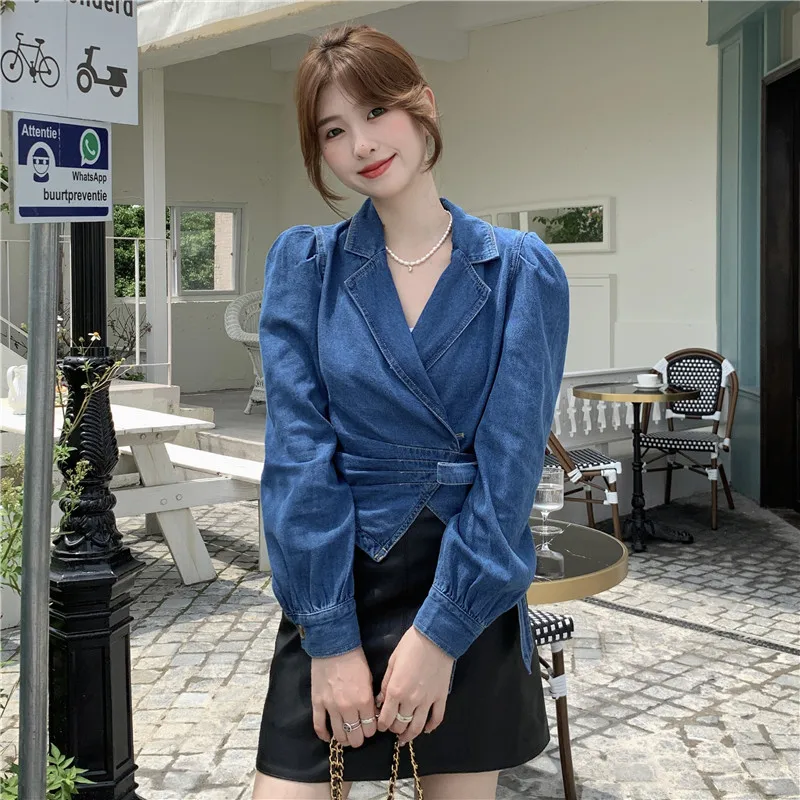 

2022 New Fashion Jackets For Women Irregular Design Lace Up Waist Free Shipping