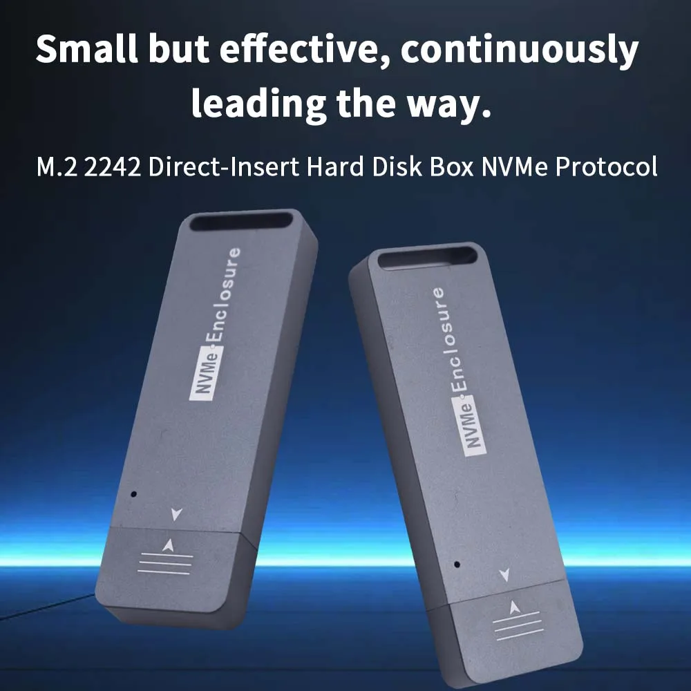 SSD NVME M2 Enclosure M.2 To USB3.1 Type A External Hard Drive Case Single Protocol Up To 10Gbps 2TB For 2242 Hard Disk