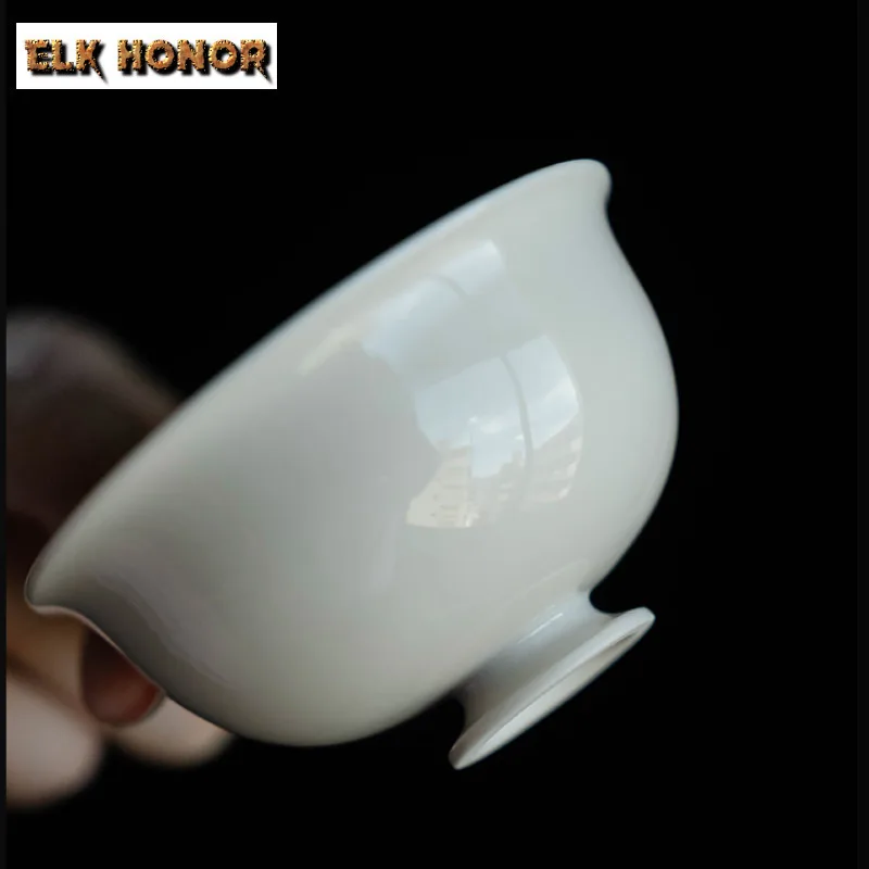 80ml Plant Ash Covered Bowl Zen Ceramic Tea Tureen Boutique Anti-scald Gaiwan Zen Tea Bowl Making Cover Teaware Gift