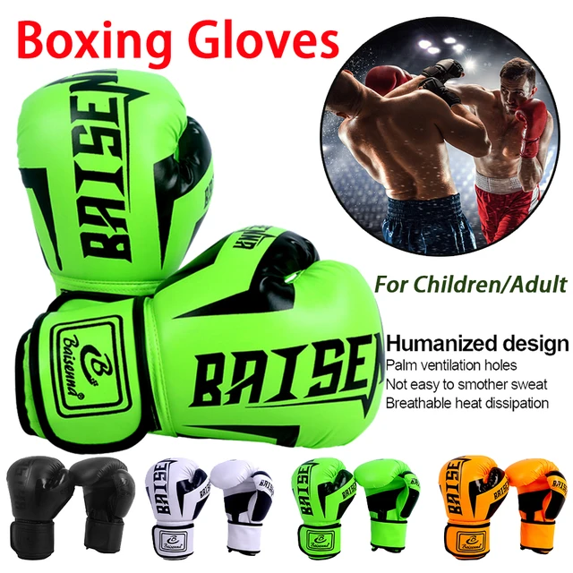 Guantes de boxeo de medio dedo para hombre, de cuero PU, para Kick Boxing,  kárate, Muay Thai, entrenamiento - AliExpress