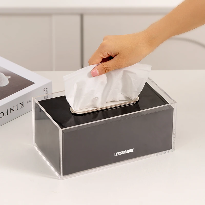 【EpeiusHome】 Acrylic Tissue Box Household Coffee Table Tissue Box Light Luxury Nordic Simple Storage Box 5
