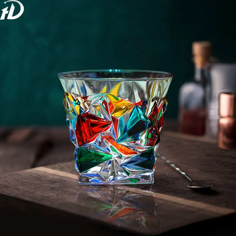 

Чашка для виски Zecchin Design Crystal Color, кофейный стакан, бокал для ликера для виски с ослепительным готическим блеском, посуда для воды