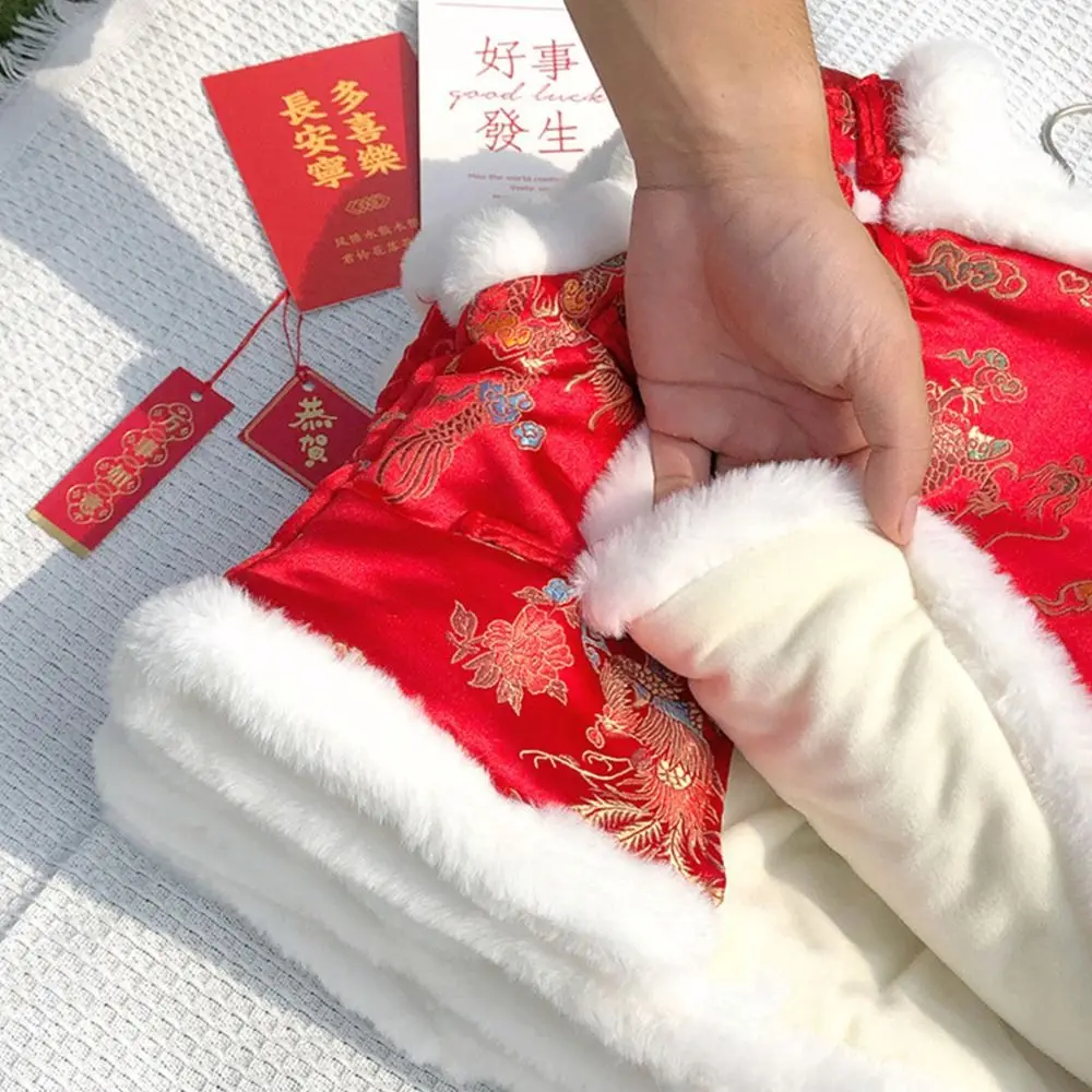 Fleece Girl Vest Coat Chinese Style Sleeveless Traditional Tank Tops Stand Collar Lightweight Kids Outfits Toddler