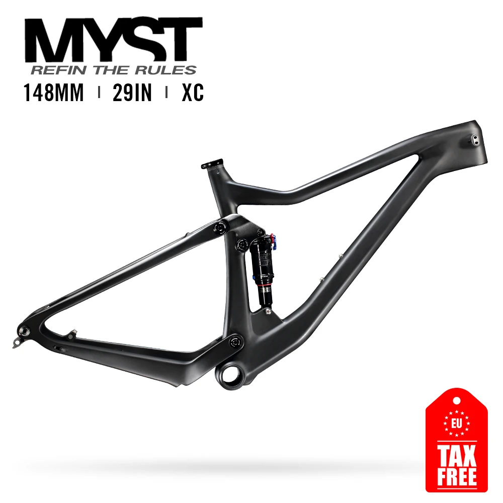 LEXON Carbon MTB frame 29 Mountain Bike Boost 148mm Press Fit BB Full Suspension Frame Trial DH