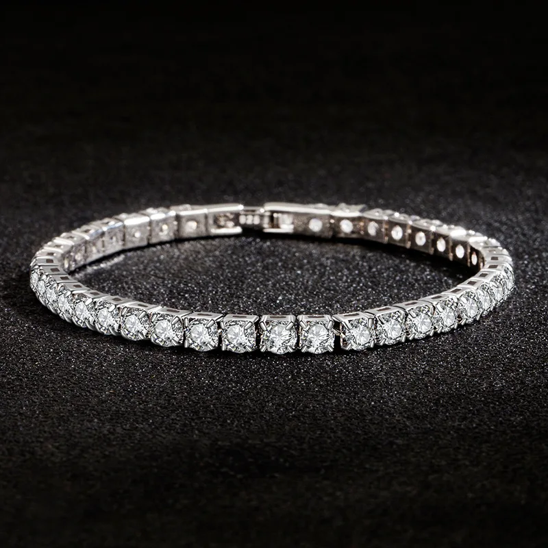 Lihong S925 Sterling Silver Bracelet Zirconia Tennis Ball