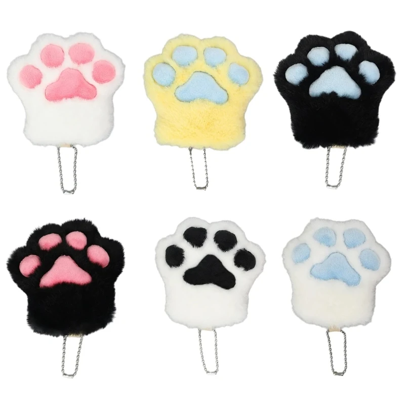 

Plush Cats Paw Keychain Women Car Handbag Keyring Backpack Hangings Ornaments