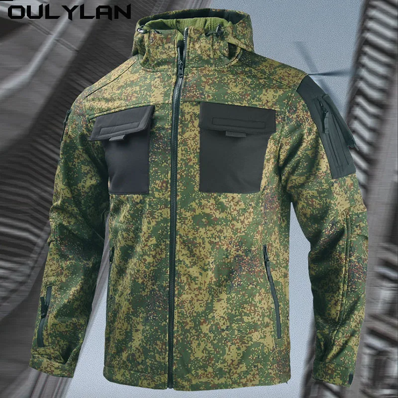 

Outdoor Polar Training Jacket Hunting Clothes Fleece Coat Winter Warm Long Sleeved Splicing Pockets Uniform Clothing