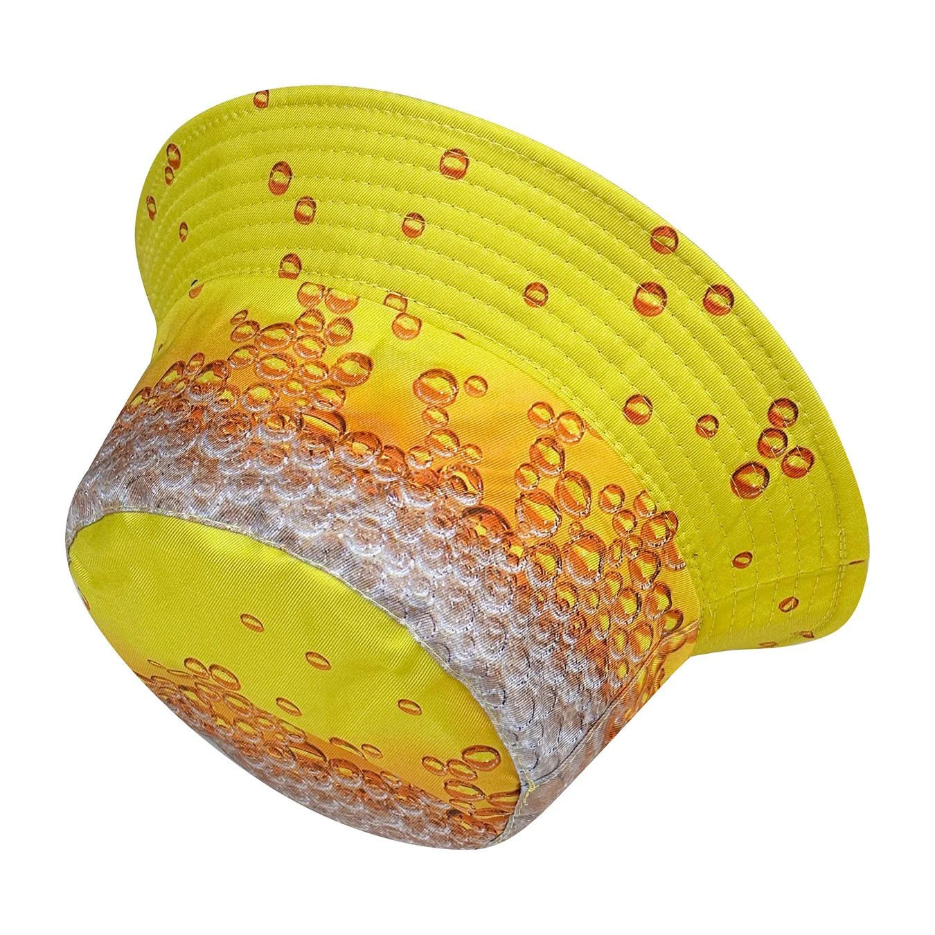 Gelber Bier-Bucket-Hut, Sonnenhut für Frühlings- und Sommerfestivals, künstlerischer, vielseitiger Künstlerhut, wendbar und faltbar, modischer Bucket-Hut, geeignet für Outdoor-Reisen und Feiertagspartys – Detail 10