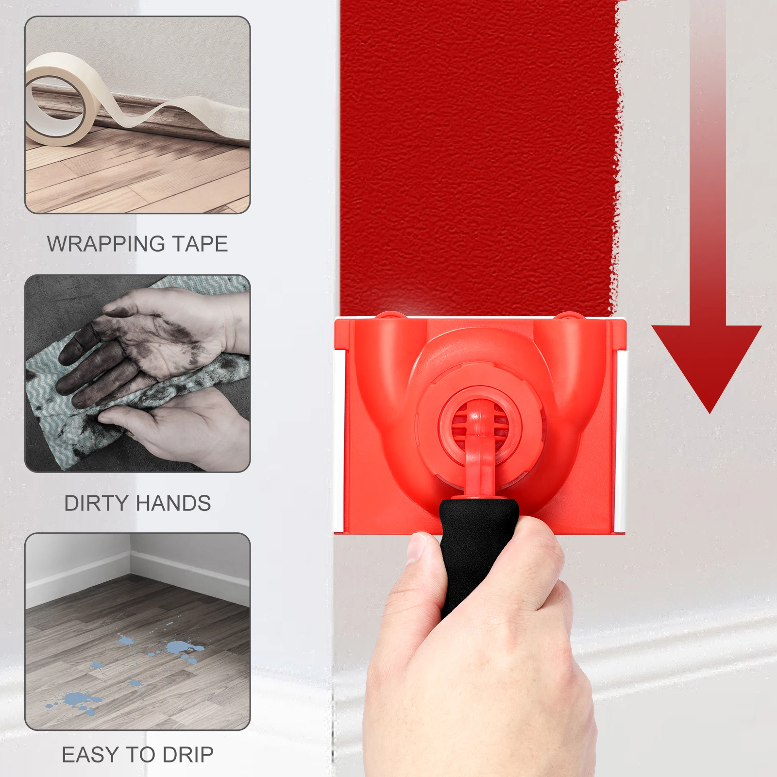 5/3PCS Paint Edger Trimmer Quick Paint Edger Tool with Rotatable Handle Cutting Hand Tool for Wall Painting