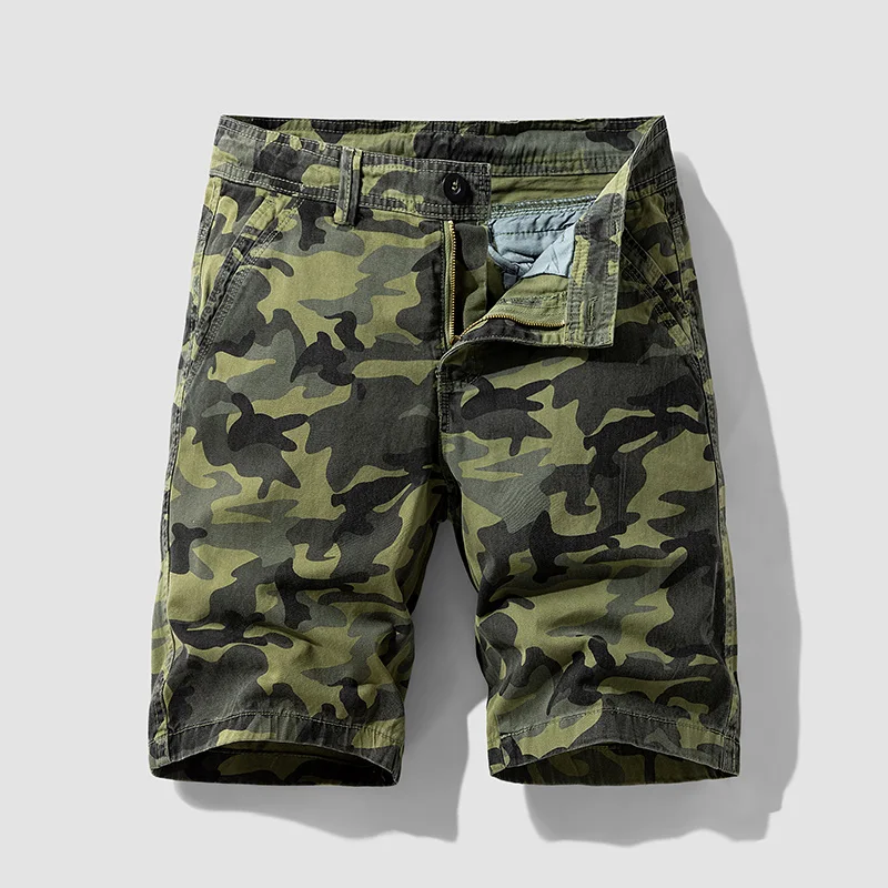 

Шорты мужские хлопковые однотонные, повседневные бриджи, бермуды, камуфляжные джинсы, пляжные брюки, Карго, одежда на весну-лето