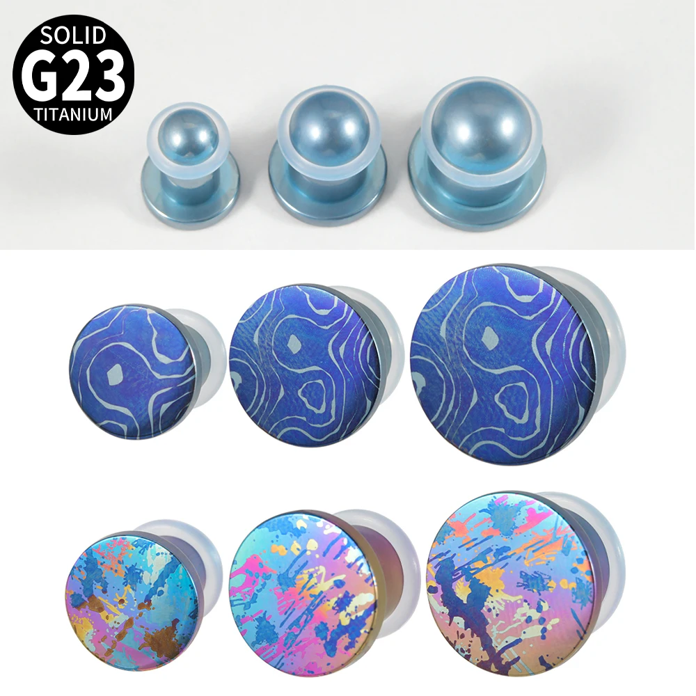 1PC G23 Titanium Round Ear Gauges Expander Stretcher Ear Taper Body