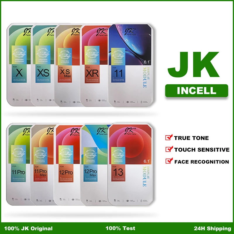 

JK Incell LCD For iPhone X XS XR 11 11ProMax 12 12ProMax 13 LCD Display Touch Screen Digitizer Replacement Parts No Dead Pixel