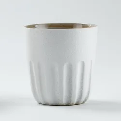 Japanese Gradient Ceramic Coffee Mug - Large, Simple Design (WHITE)