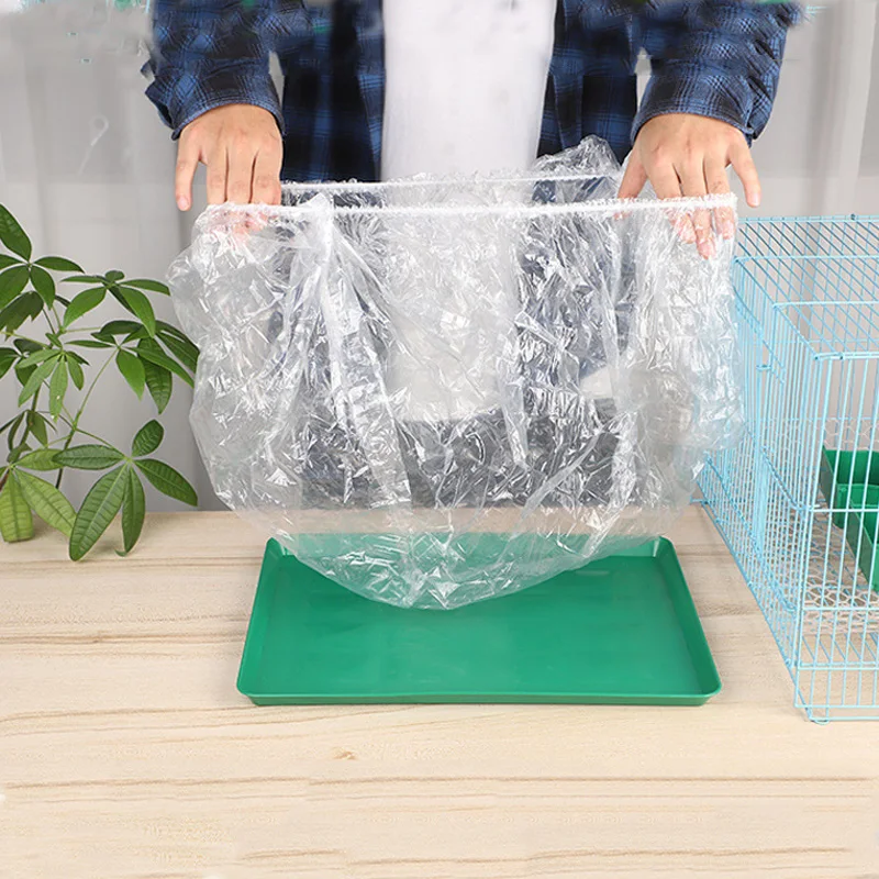 10/20PCS Pet Tray Disposable PE Films Rabbit Litter Mat Cage Tray Cover Cage Chassis Film Cover Toilet Large Changing Pad pet pee pads