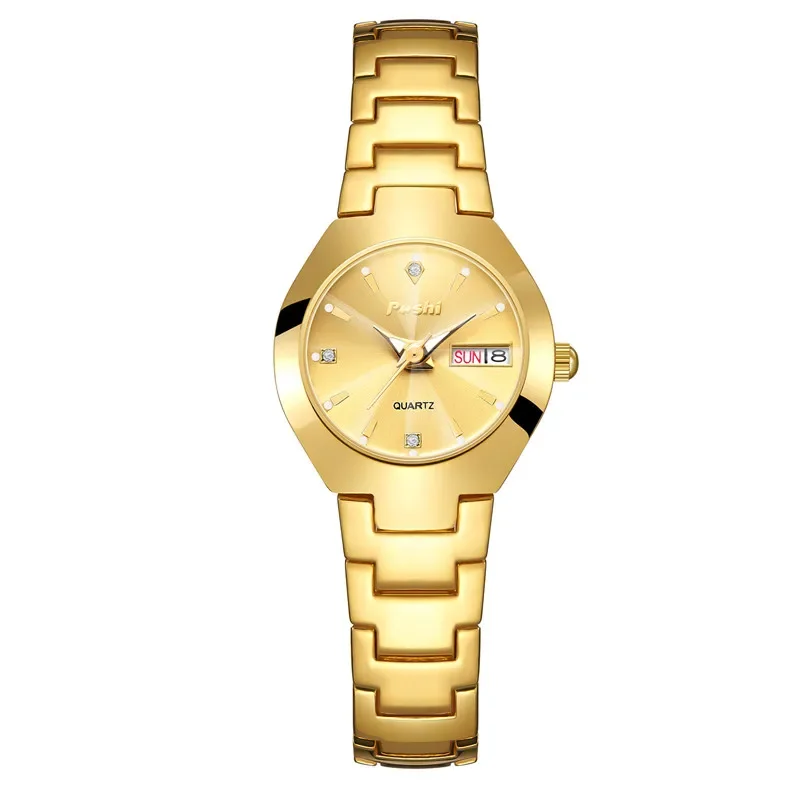 POSHI Fashion Quartz Girls Watch Stainless Steel Simple Women Watch Date Week Waterproof Thin Lady Business Clock  Wristwatch 2