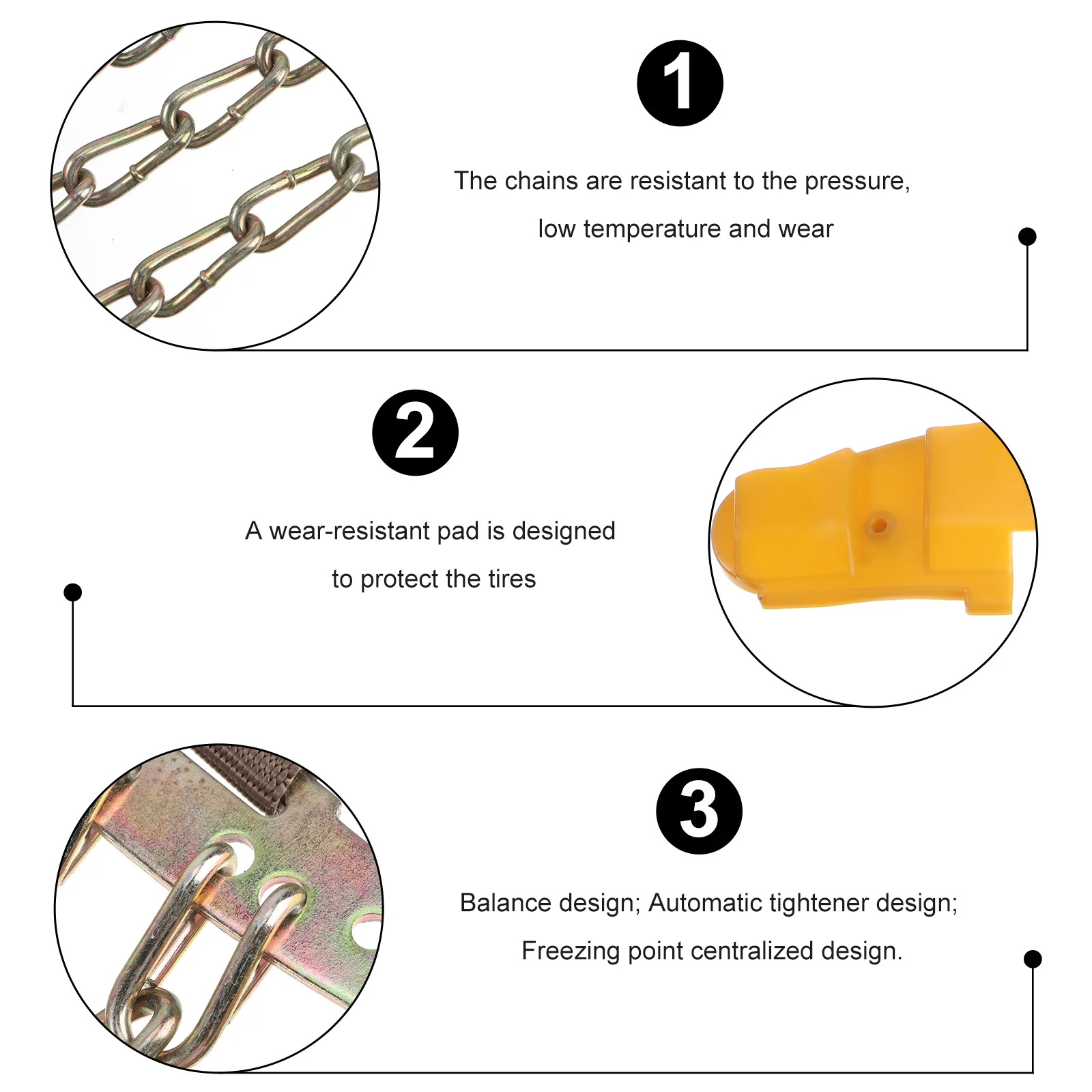 4Pcs Snow Tire Chains Wear Resistant Pad Winter Ice Chain Anti Skid Car Wash Maintenance SUV Wheel Strong Tire Chains Car Wheel Anti Skid Pad