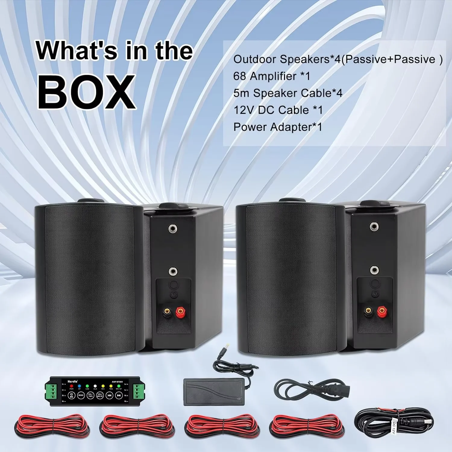 Herdio 600 واط 4 قطعة 5.25 بوصة في الهواء الطلق مق...