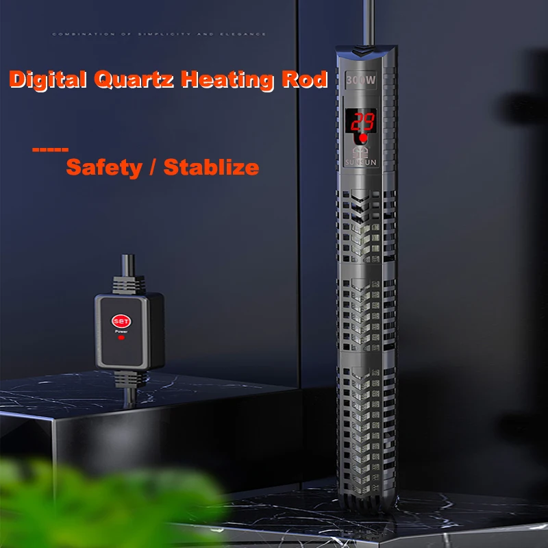 Lcd Digital Aquarium Heater Rod Aquecedor Para Aquario Asta Di Riscaldamento Costante Fish Tank Quartz Glass Heater Rod Temp Control