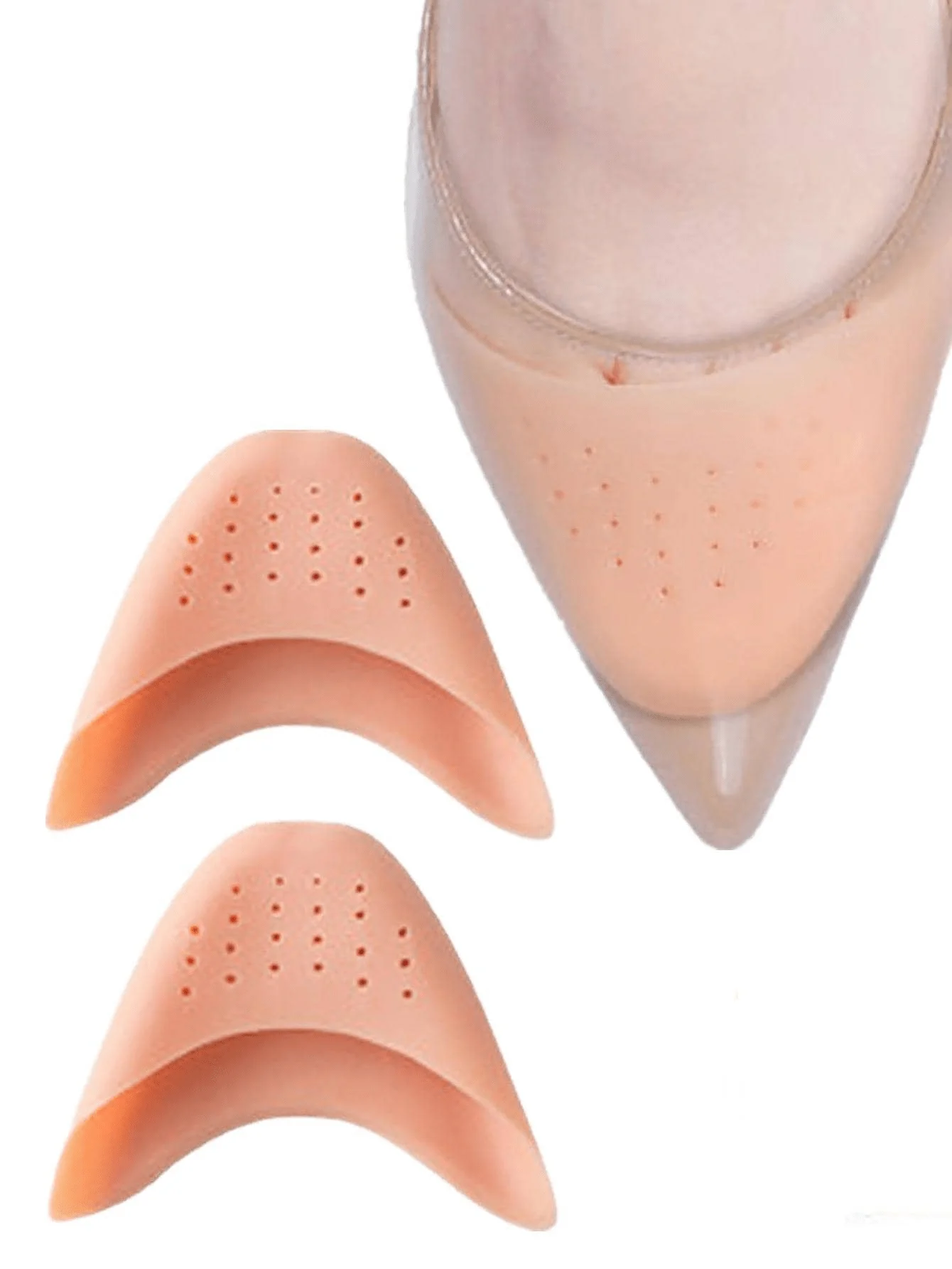 2 Pairs of Toe Protectors, Anti-Wear Toe Covers, Silicone Toe Pads for High Heels, Anti-Pain, Non-Abrasive Foot Pads, Big and Small Toe Protectors