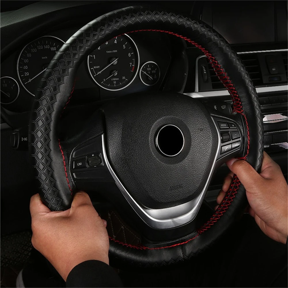 2PCS Car Steering Wheel Carbon Fiber Universal Car Steering Wheel Booster Cover Non-Slip Accessories