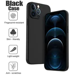 Shockproof Black Phone Case with Camera Protection and Durable Back Cover - iPhone 12 Pro (Black)
