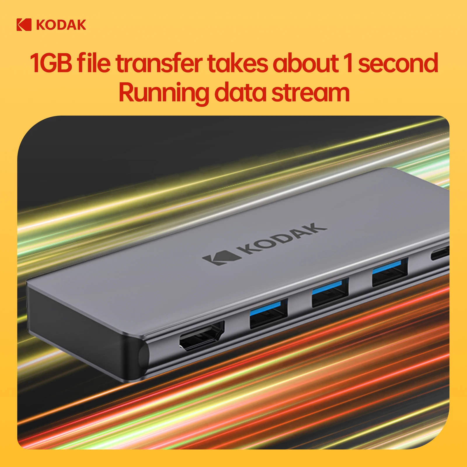 KODAK 6 In 1 USB C HUB 4K 60Hz to HDTV PD Multi Splitter Type-C Adapter For Macbook USB3.0 HUB SD Card Reader Multi Converter