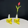 Simulated Banana Ceramic Vase Flower Pots Desk Decoration Artificial Flowers Decorative Floral Arrangement Banana Shape Vases 3
