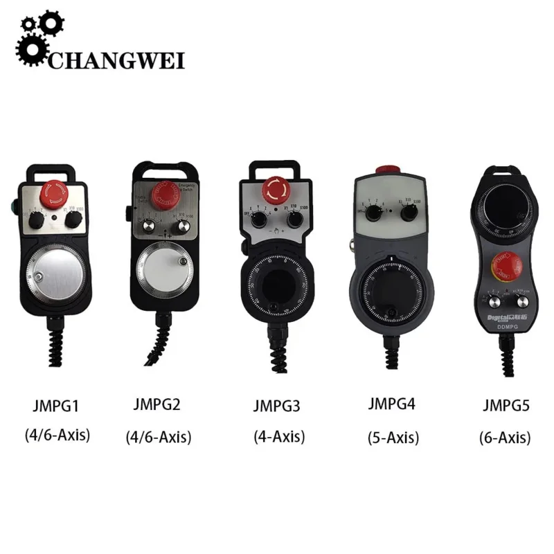 CNC 4/5/6-axis mpg pendant handwheel manual pulse generator with emergency stop for Siemens Mitsubishi Fanuc system