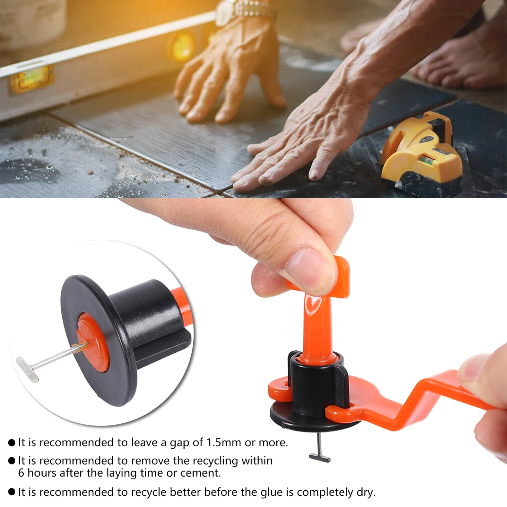 Tile Leveling System Replaceable Needle Pin For Wall Floor Tile Laying Leveler Spacer Wedge Crossers Tool Locator Plier Reusable tile spacers tile leveling clips tile leveling tools