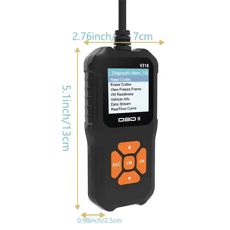 V318 OBD2 Car Scanner Diagnostic Scan Tool, Color ScreenVehicle Fault Code Reader, Auto Read Fault Code Check Engine Light 3