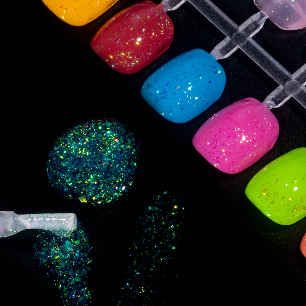 KODIES-오로라 세미 퍼머넌트 UV/LED 매니큐어 젤 15ML, 네일 폴리시 젤, 울트라 글리터 스파클, 젤 바니시, 네일 피니시