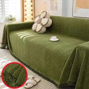 Copridivano in ciniglia stile crema Asciugamano per divano Four Seasons Universale antigraffio per gatti Lavabile Coperta per divano Protezione per cuscino per divano 1