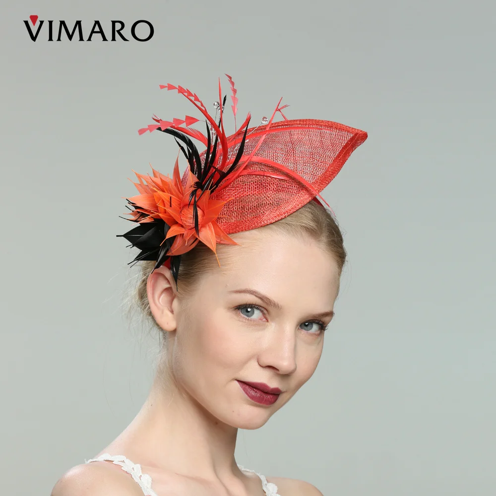 vimaro-fascinateurs-sinamay-orange-pour-femmes-bandes-de-sauna-elegantes-chapeaux-derby-pour-mariage-et-eglise