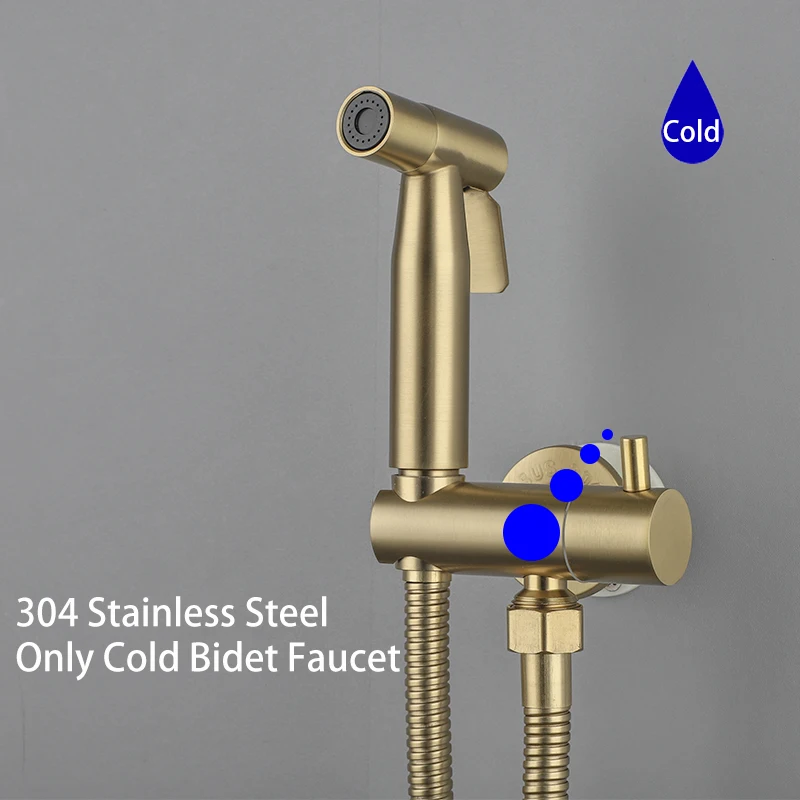 ULA เดี่ยวน้ําเย็น Bidet ก๊อกน้ําทองแบบพกพา Bidet Sprayer ชุดฝักบัวห้องน้ํา Shattaf Bidet สุขอนามัยหัวฝักบัว 1