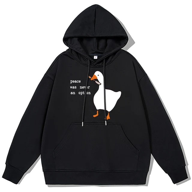 Product Review: Peace Was Never An Option Print Large White Duck Hoody Men Street Hip Hop Hoodie