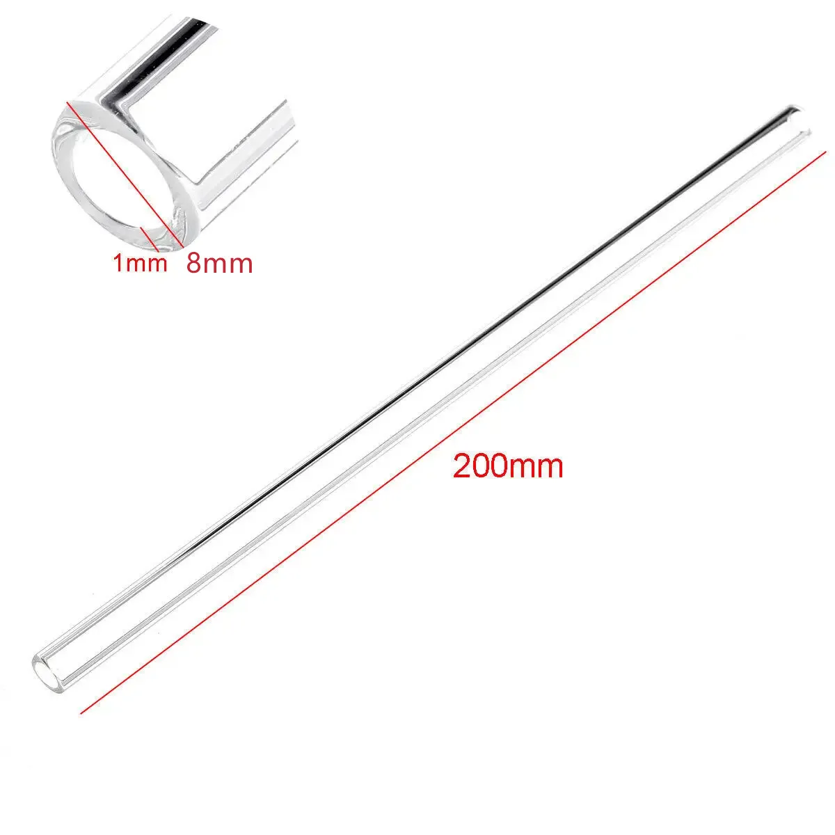10Pcs 200mm OD 8mm 1mm Thick Wall Borosilicate Glass Blowing Tube for Home School Laboratory Factory stainless steel tube aluminium tube plastic tube carbon fiber tube copper tube steel pipe carbon steel tube