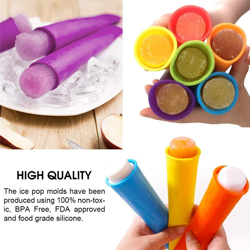 Ice Cream Molds Silicone Reusable Lolly Pop for Kids