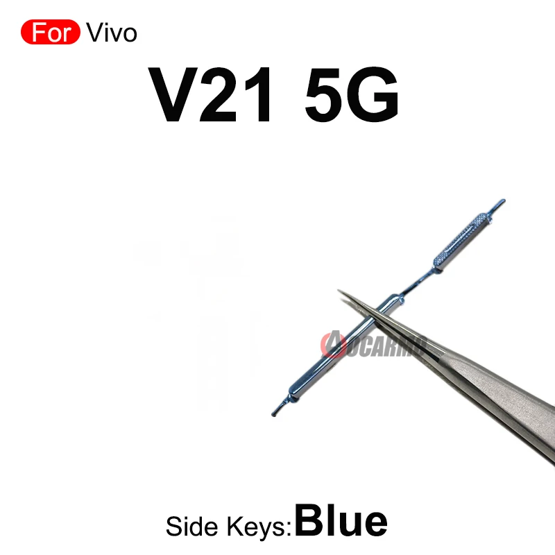 Vivo V21 4G / 5G 전원 켜기 끄기 볼륨 측면 키 버튼 검정색 파란색 교체 수리 부품
