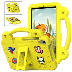 Kids Safe EVA Tablet Case with Kickstand and Handle Strap, 8 - Inch Durable Cover for TCL Tab 8 LE 2023 (Yellow)