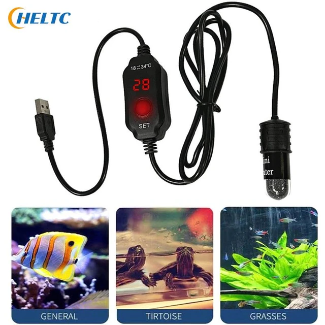 18-34 antike c einstellbare Temperatur Mini Aquarium Heizstab Aquarium  Aquarium Heizung Tauch thermostat Heizung USB-Aufladung - AliExpress