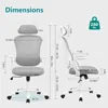 Office Computer Desk Chair, Ergonomic High-Back Mesh Rolling Work Task Chairs with Wheels and Adjustable Headrests,Study, Grey 3