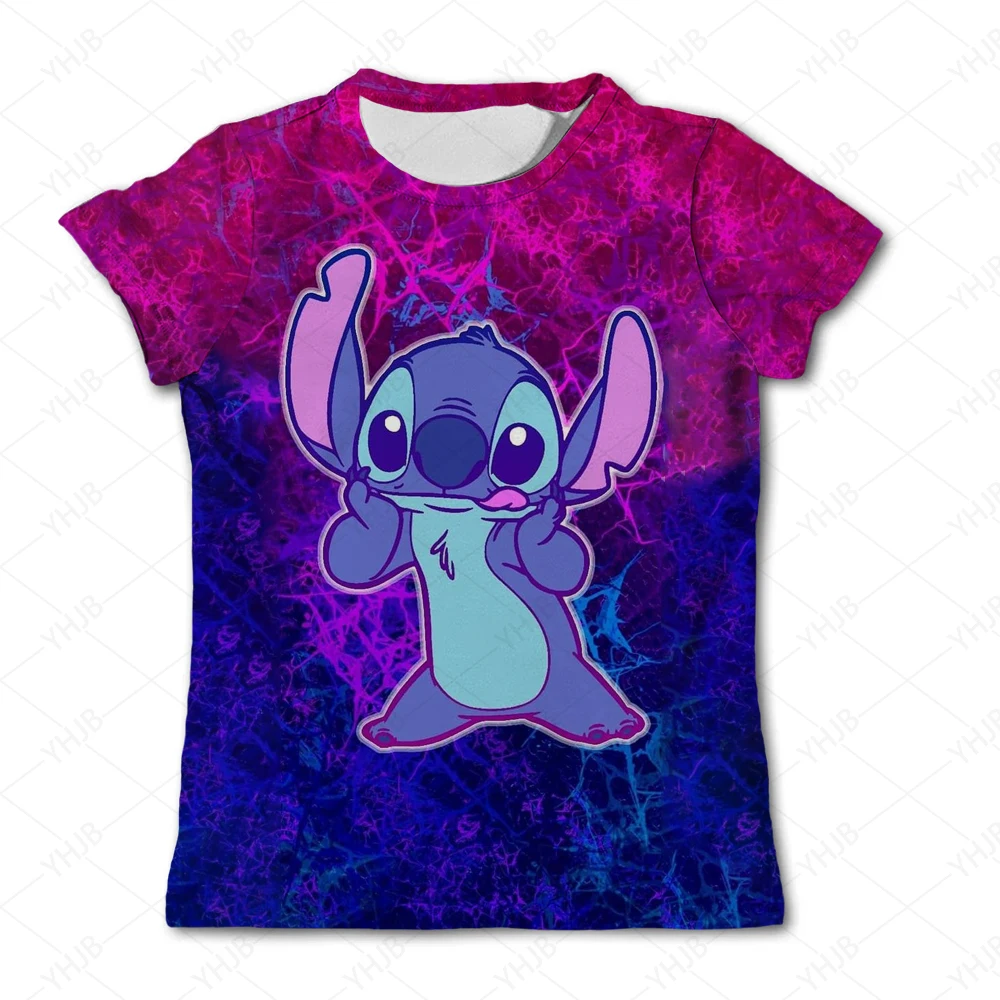 

Summer Children Kawaii Stitch T Shirt Minnie Mickey Mouse Tshirt Kids Anime Cartoons Casual Vintage Clothes Kid Girl Boy Top Tee