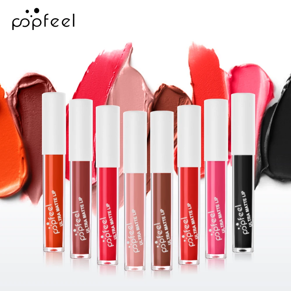POPFEEL Party Lip Glaze Personality Candy Color Lip Gloss, Black Lip Glaze, Non-stick Cup Long Lasting Lip Gloss 3