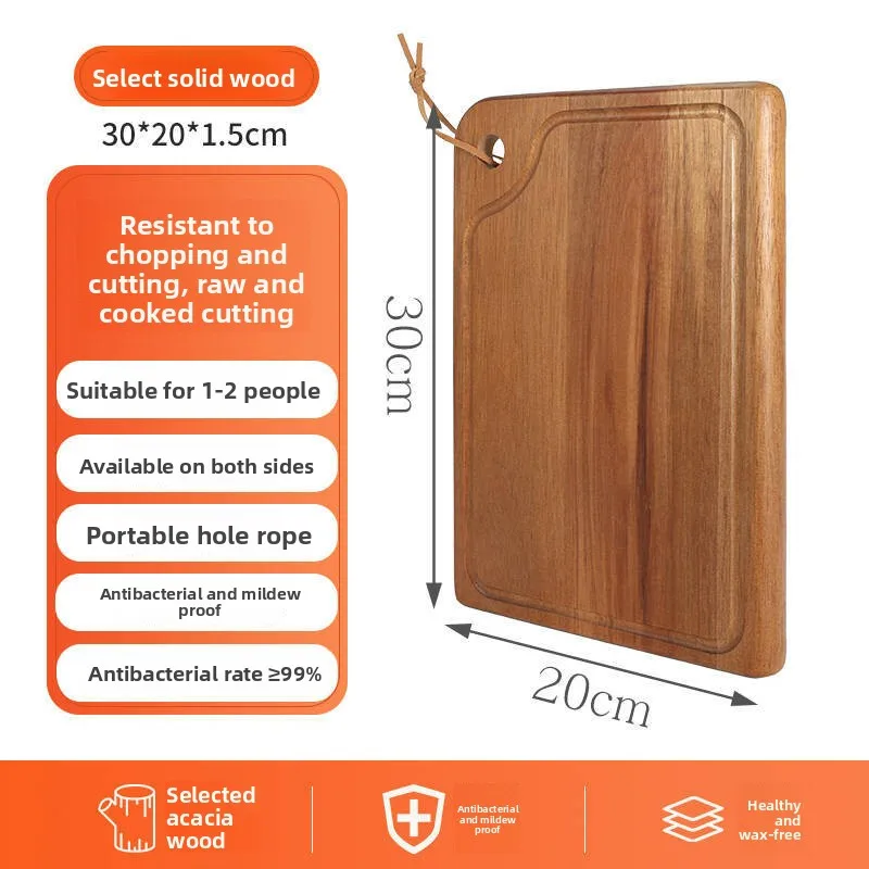 Tabla de cortar de madera para cocina, tabla de cortar de madera de Acacia, tabla de cortar de gran tamaño para cortar carne, verduras, frutas y queso