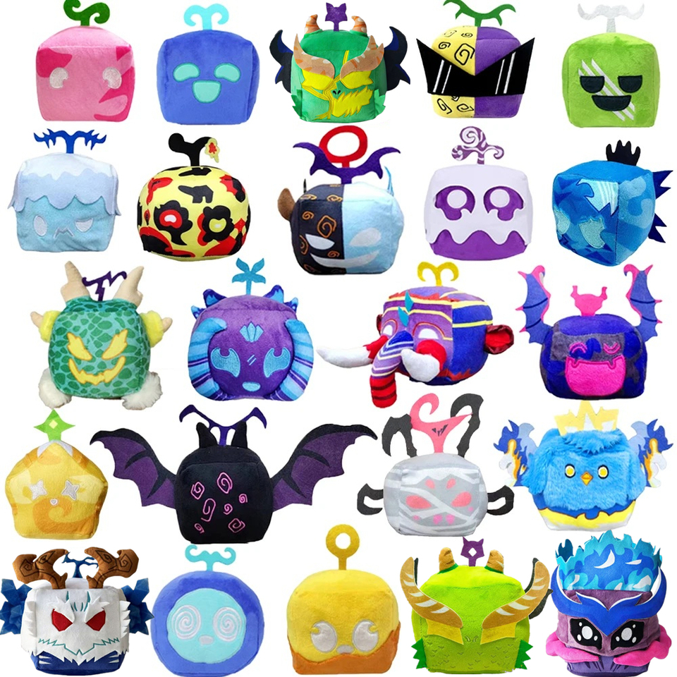 Blox Fruits Plush Toys Adventure Game Cartoon Box Plush Toys Cute Soft Stuffed Dolls Kids Birthday Christmas Blox Fruits Gift