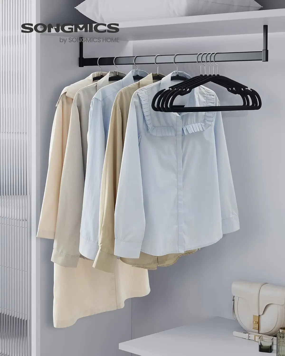 Velvet Hangers 50 Pack, Non-Slip Clothes Hangers, 17 x 8.3 Inches, Coat Hangers with Wide Shoulder Notches, Pants Bar 2