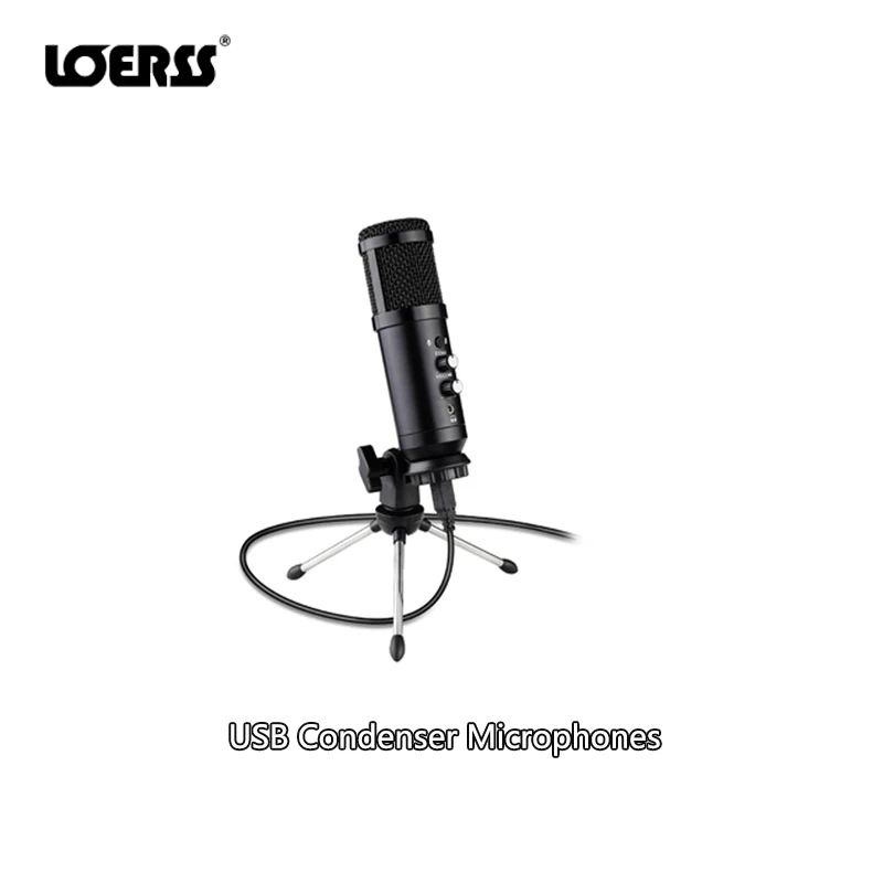 

LOERSS USB Wired Microphone Condenser Professional Microfone Gaming Sing Streaming Recording Stuido Mic for Computer Laptop