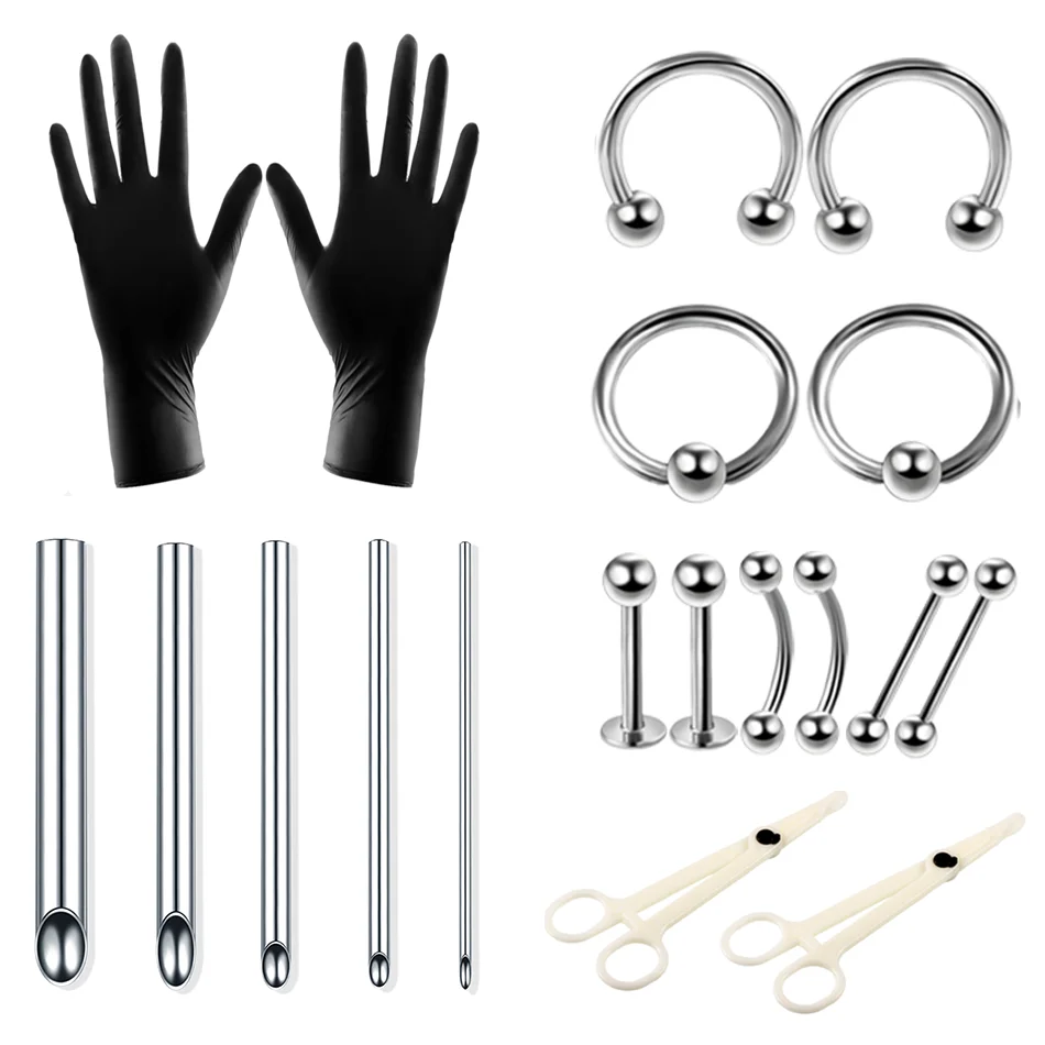 1Set14G16GDisposableProfessionalPiercingToolKitBodyPiercing