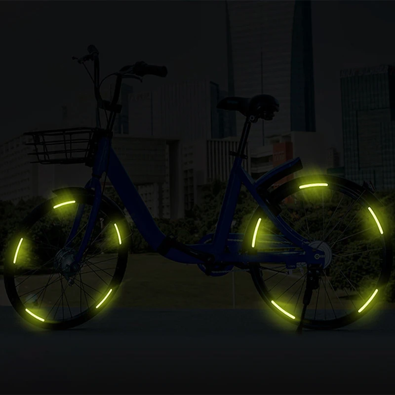 20pcs Car Motorcycle Wheel Reflective Strips Colorful Hub Stickers Universal Night Driving Wheel Car Stickers Auto Moto Decor wheel reflective strips