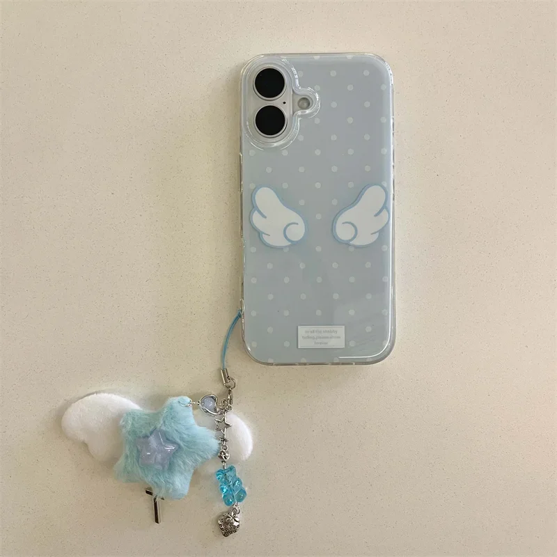 Charming Blue Polka Dot Wings Phone Case
